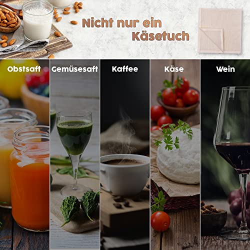 Vielseitiges Passiertuch für Käseherstellung & Bio-Nussmilch 3 stück